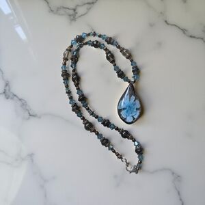 Blown glass beaded necklace with 925 clasp